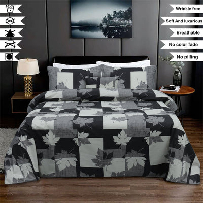 Block Rose Cotton Printed Flat Sheet Set