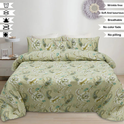 Gloria Cotton Printed Flat Sheet Set