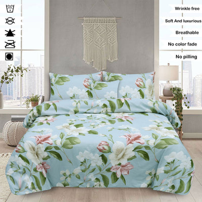 Grace Eloise Microfiber Printed Flat Sheet Set