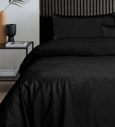 Luxury Black Velvet Duvet Cover Bedding Set