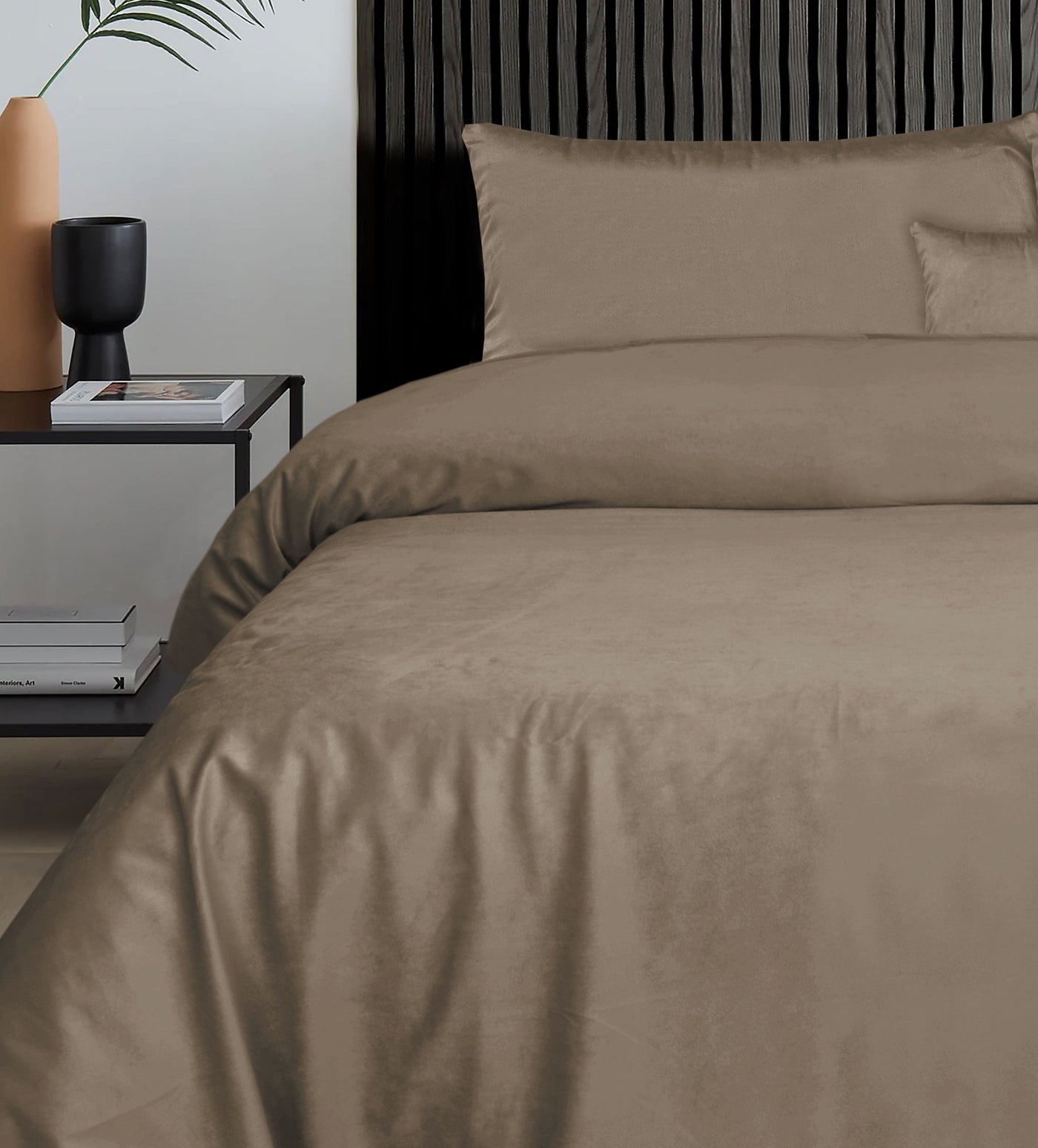 Luxury Brown Velvet Duvet Cover Bedding Set