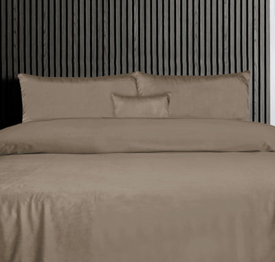 Luxury Brown Velvet Flat Sheet Bedding Set