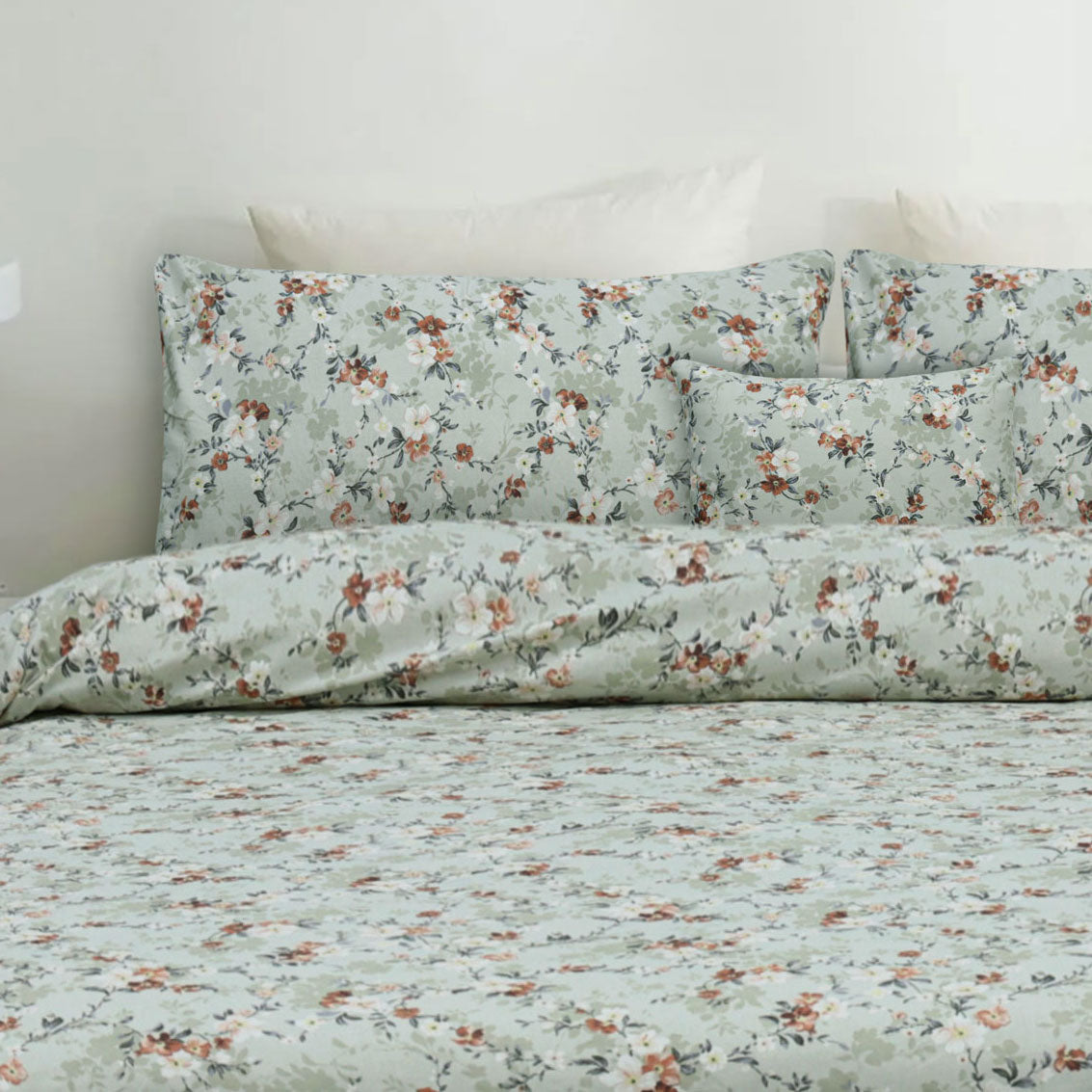 Ambesonne Floral Cotton Printed Flat Sheet Set