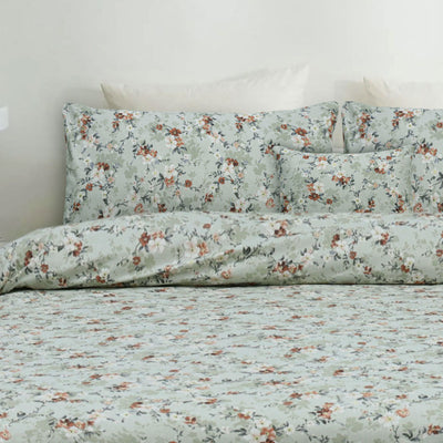 Ambesonne Floral Cotton Printed Flat Sheet Set