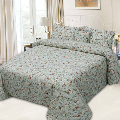 Ambesonne Floral Cotton Printed Flat Sheet Set