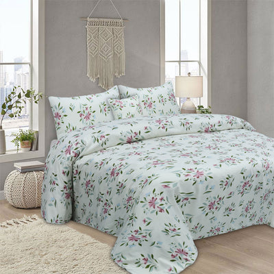 Botanical Garden Microfiber Printed Flat Sheet Set