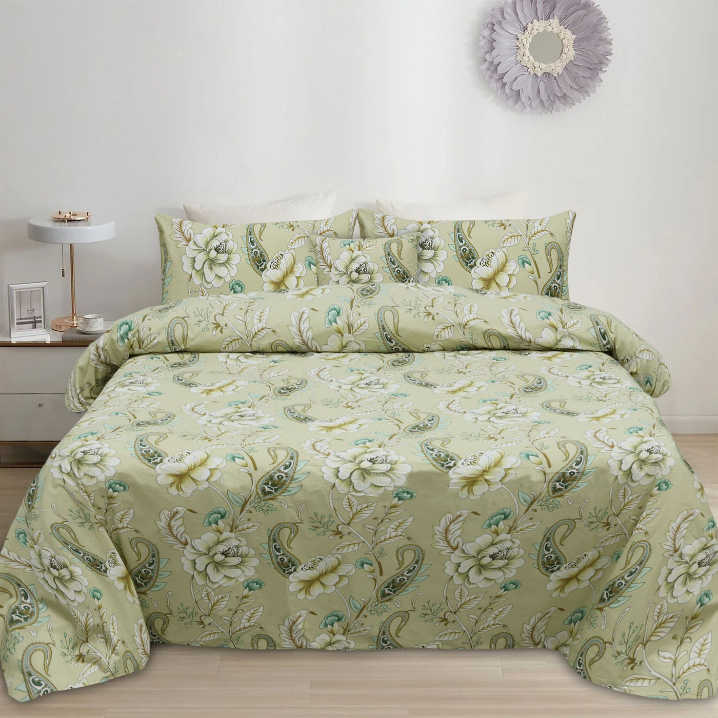 Gloria Cotton Printed Flat Sheet Set