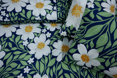 Green Leaves Microfiber Printed Flat Sheet Set