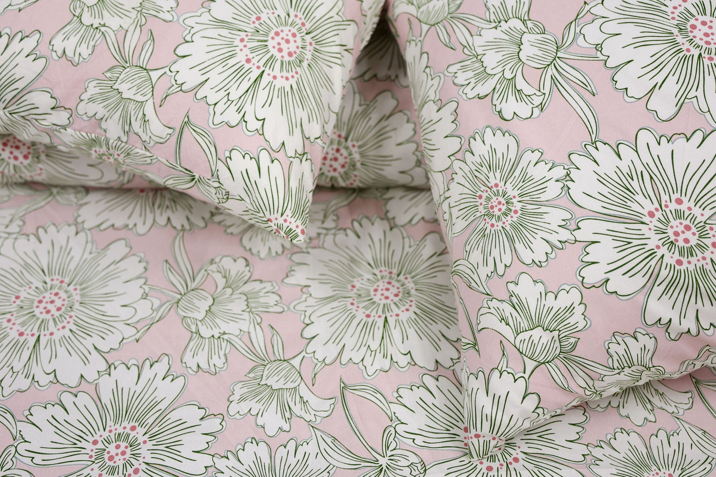 Floral Block Microfiber Printed Flat Sheet Set