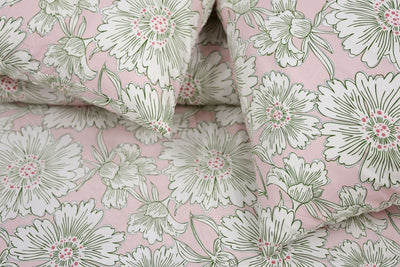 Floral Block Microfiber Printed Flat Sheet Set