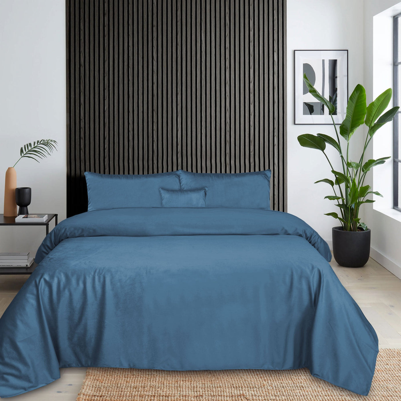 Luxury Blue Velvet Duvet Cover Bedding Set