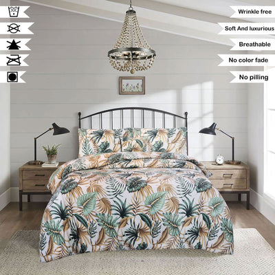 Bonaire tropical Microfiber Printed Flat Sheet Set