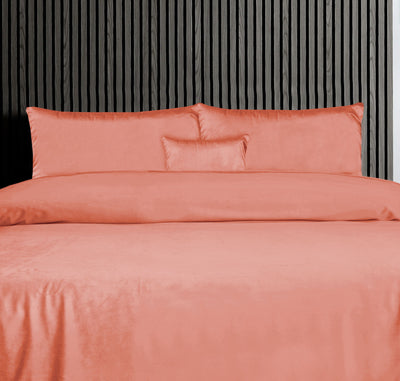 Luxury Pink Velvet Flat Sheet Bedding Set