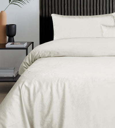 Luxury White Velvet Duvet Cover Bedding Set