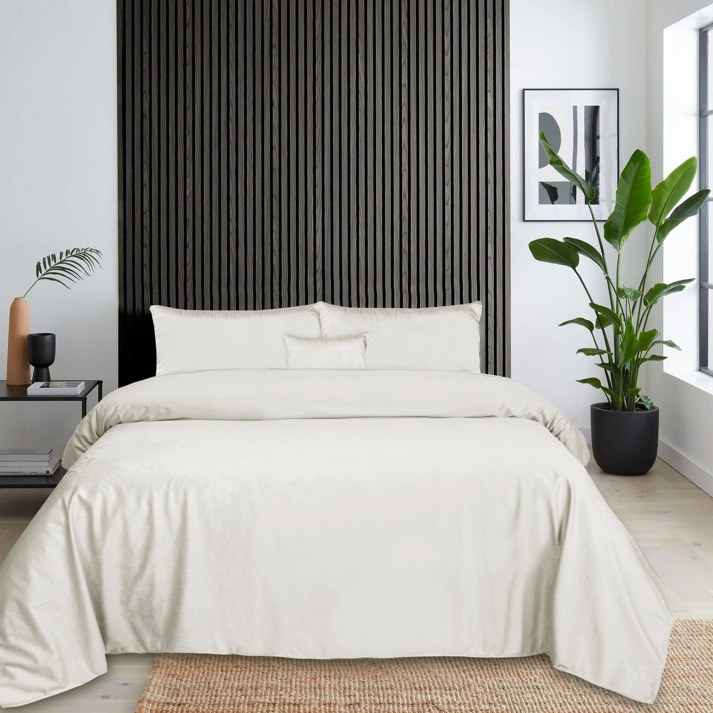 Luxury White Velvet Duvet Cover Bedding Set